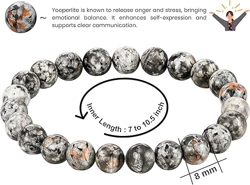 Vista 333 de Amazing Gemstone Crystal Bracelet for Women Men's Gifts - Protection Healing Crystal Bracelet - 8mm Gemstone Beaded Stretchable Bracelet Pulseras