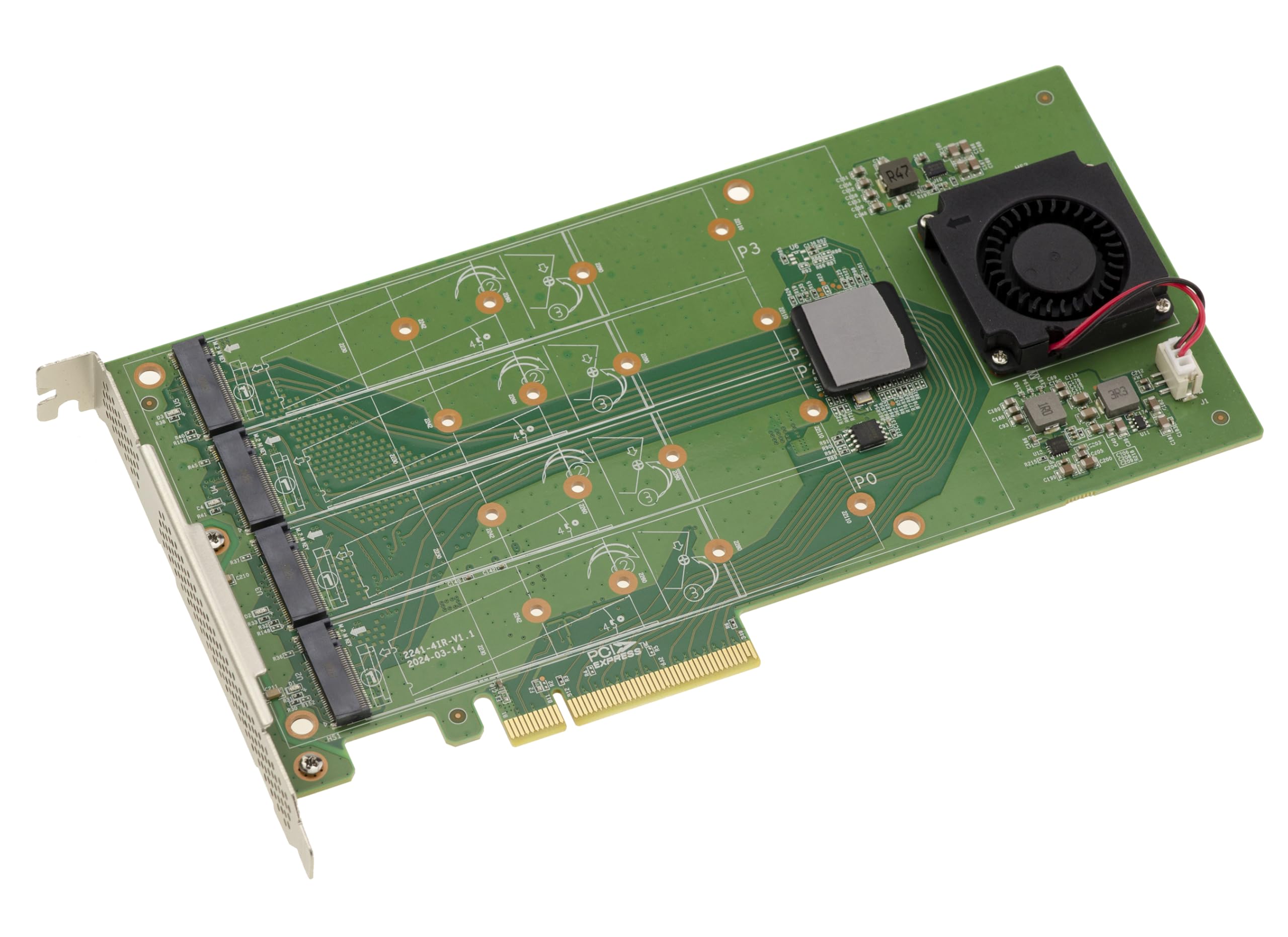 KALEA-INFORMATIQUE Karta kontrolera PCIe 3.0 x8 dla 4 dysków HARWARE Raid 0 1 M.2 M2 NVMe M Key SSD, z chipsetem Marvell 88NR2241B0