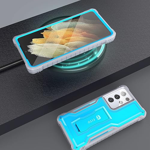 Miniatura 7 de FITO - Funda compatible con Samsung Galaxy S21, doble capa a prueba de golpes resistente para Samsung Galaxy S21 con función de atril incorporada