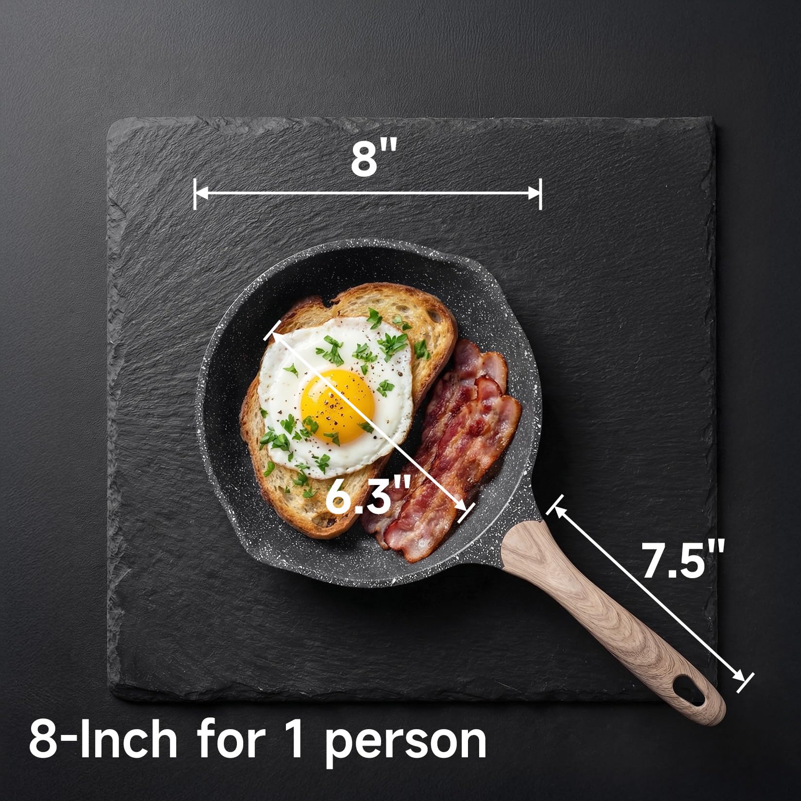 JEETEE 8 Inch Nonstick Frying Pan - Easy Clean -6 JEETEE 8 Inch Nonstick Frying Pan - Easy Clean -6