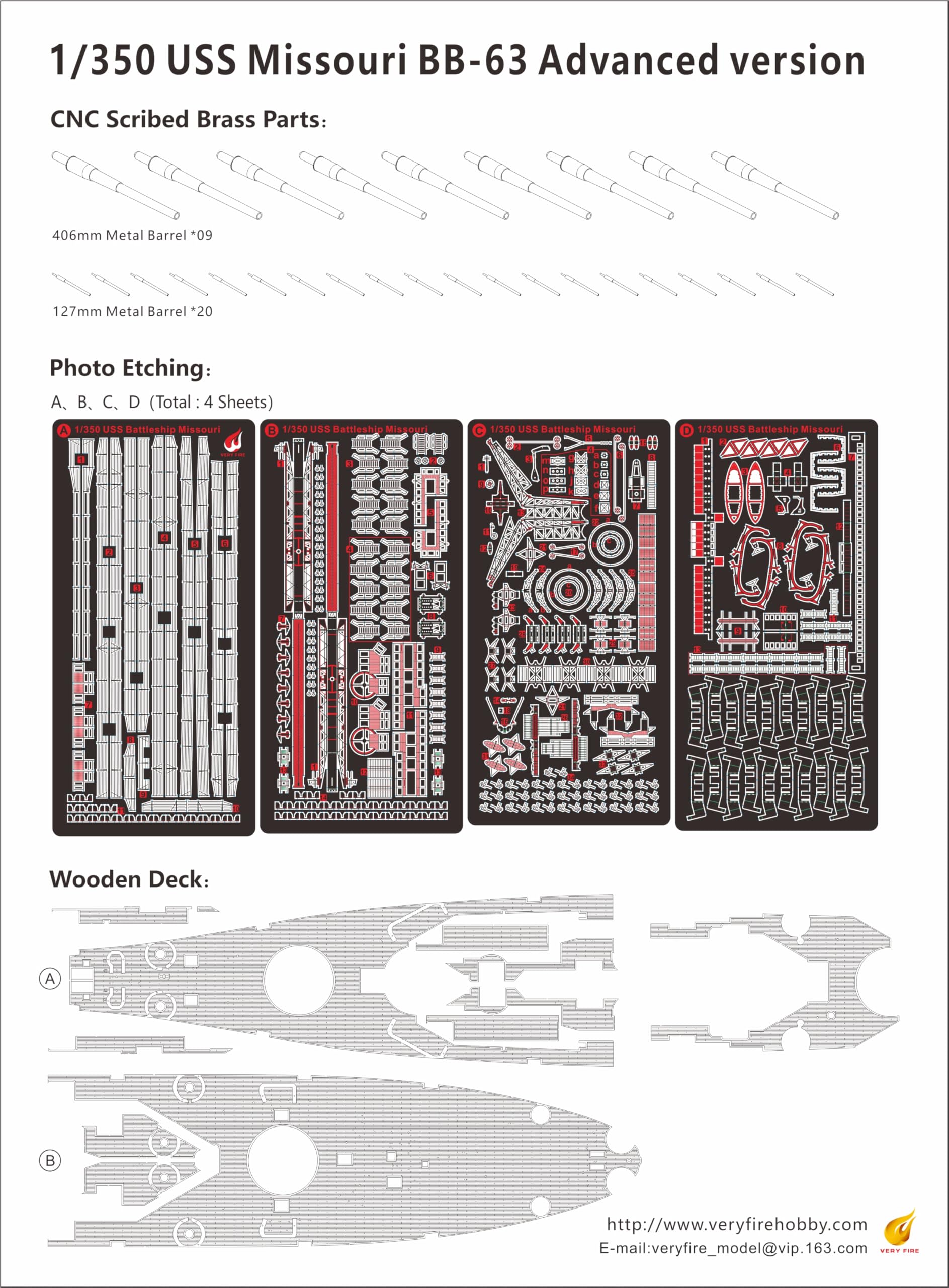 USS Missouri BB-63 U.S. Navy Battleship Model Kit, 1/350 Scale, Advanced Version, Plastic(VF350909AD) - Image 2