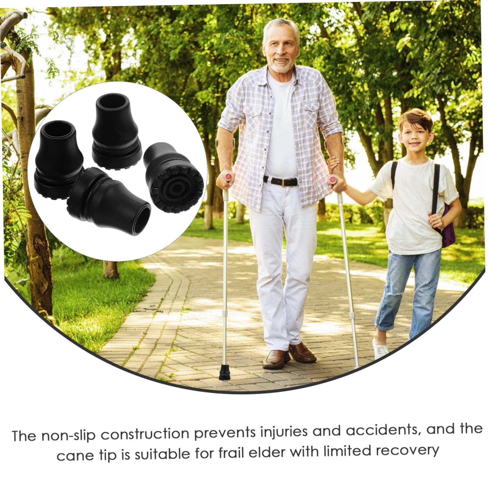 HOMOCONO 4pcs Crutch Anti-Slip Cover Foot Pad for Crutches Trekking Pole Tips Hiking Pole Protector Plastic Pole Tip Replacement