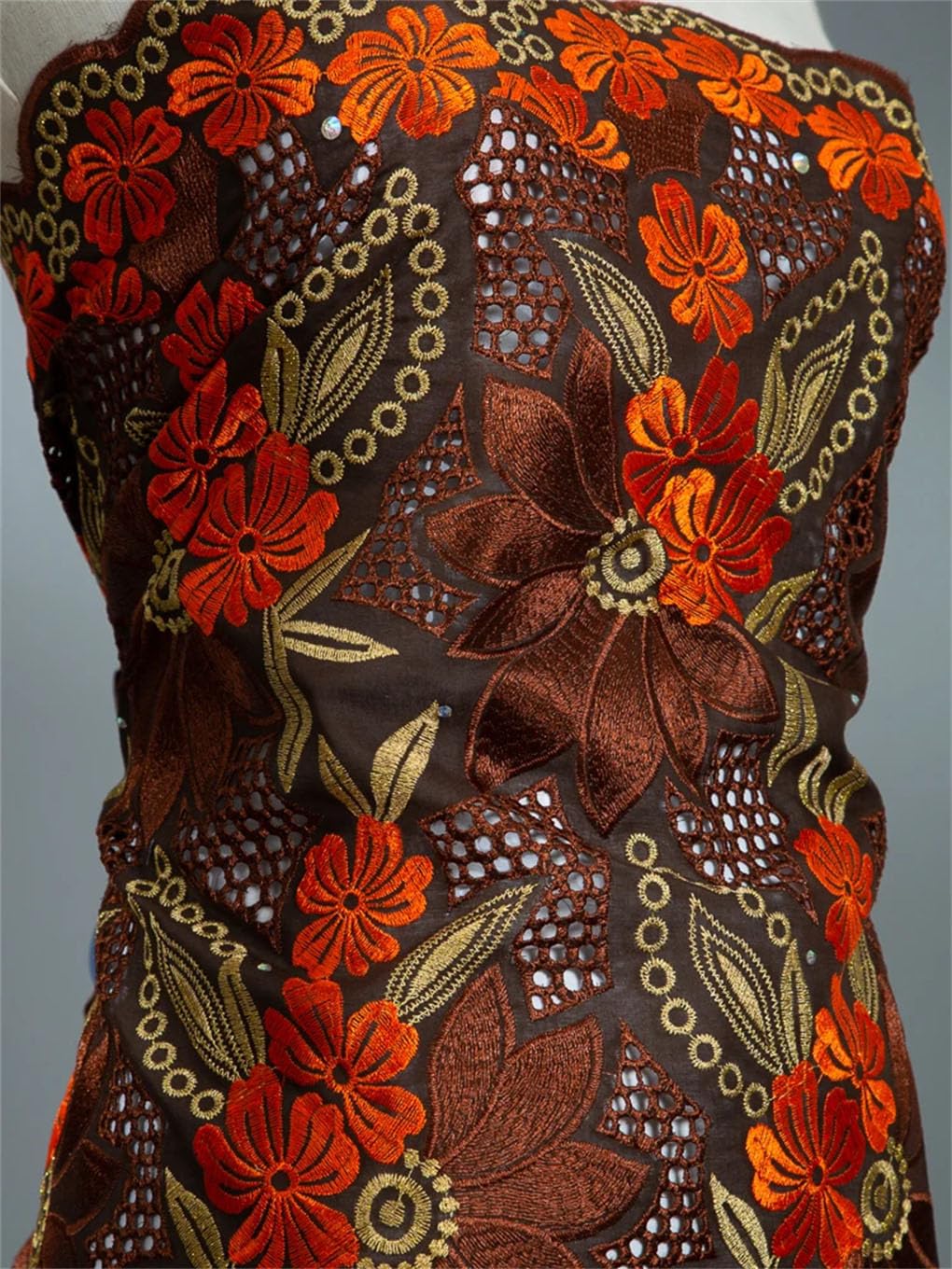 Ricamo In Cotone Africano Fai Da Te Pizzo Tessuto Voile Pizzo Con Pietre Per Abiti Da Festa Di Nozze Da Donna