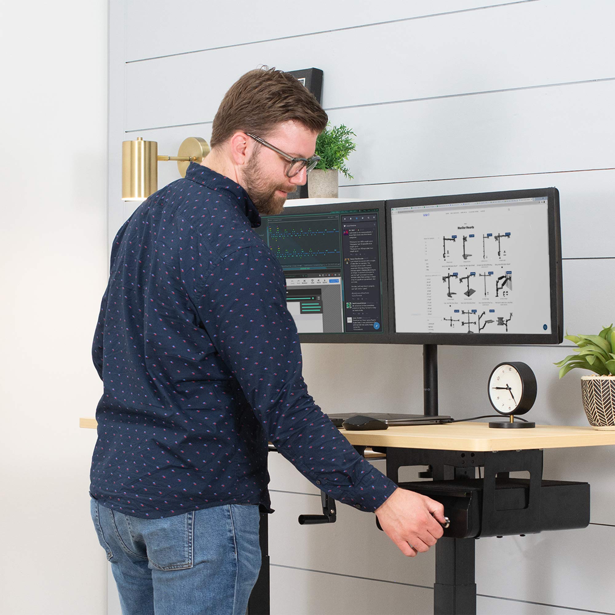 VIVO Cassetto estraibile per scrivania da 33 cm, per scrivania da ufficio, organizer scorrevole con serratura per postazione di lavoro seduta, nero, DESK-AC03L-B