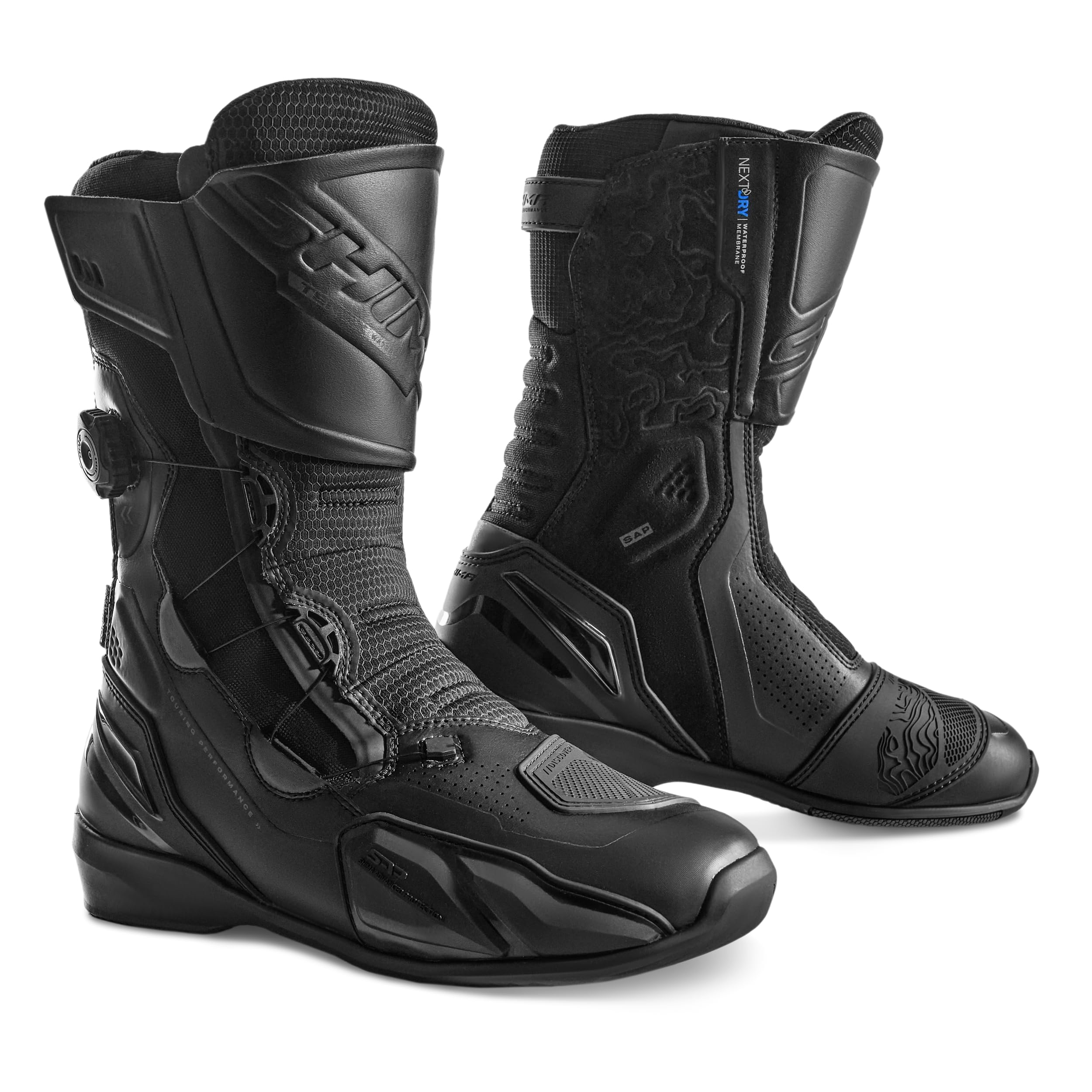 SHIMA Tenex WP Chaussure Moto Femme Cuir Imperméable Atop Homologué Bottes Protection Chevilles Fermeture Velcro Semelle Antidérapante Toutes Saisons Trail (Femmes Imperméables, Noir, 41)