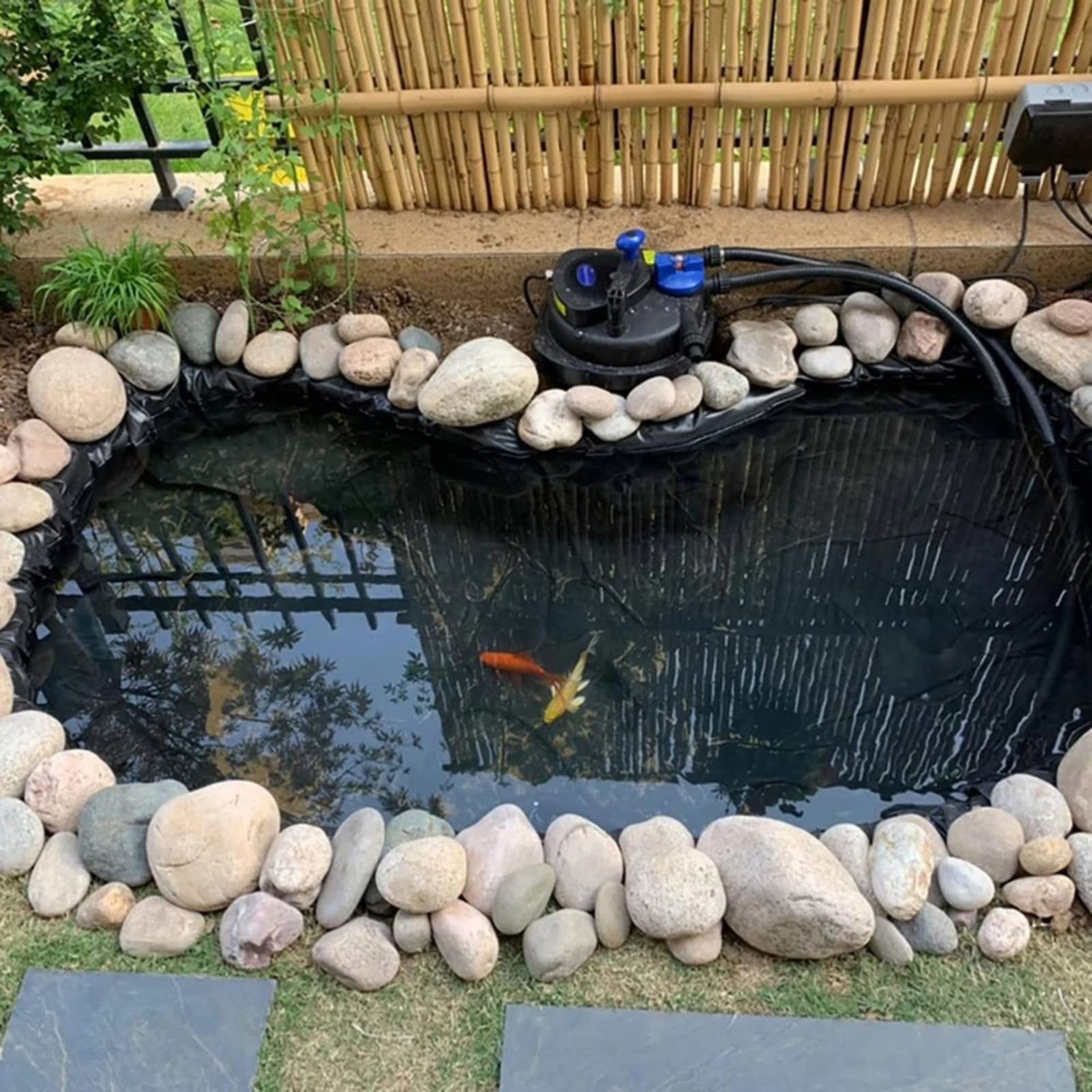 Genérico Revestimientos Flexibles Negros para estanques: Membrana Impermeable para estanques de Peces, Fuentes y Arroyos, fácil de Cortar, lámina Duradera para jardín, Revestimiento Impermeable para