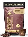 MokkaFarms Roasted Whole Coffee Beans 1Kg | 50% Arabica & 50% Robusta | Dark Roast, Sundried/Cherry, A/AA Grade | Freshly Roast Estate Coffee | Strong Flavor & Aroma | Farm to Fork Quality gallery image