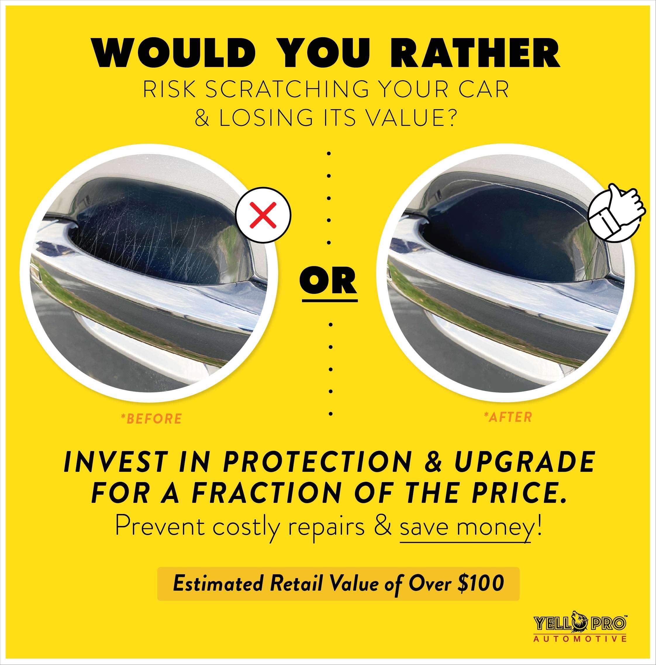 YelloPro Custom Fit Door Handle Cup 3M Scotchgard Paint Protector Film for 2023 2024 2025 Toyota GR Corolla Hatchback, Core, Circuit, Morizo, Anti-Scratch Clear Bra Self Healing PPF Guard Kit