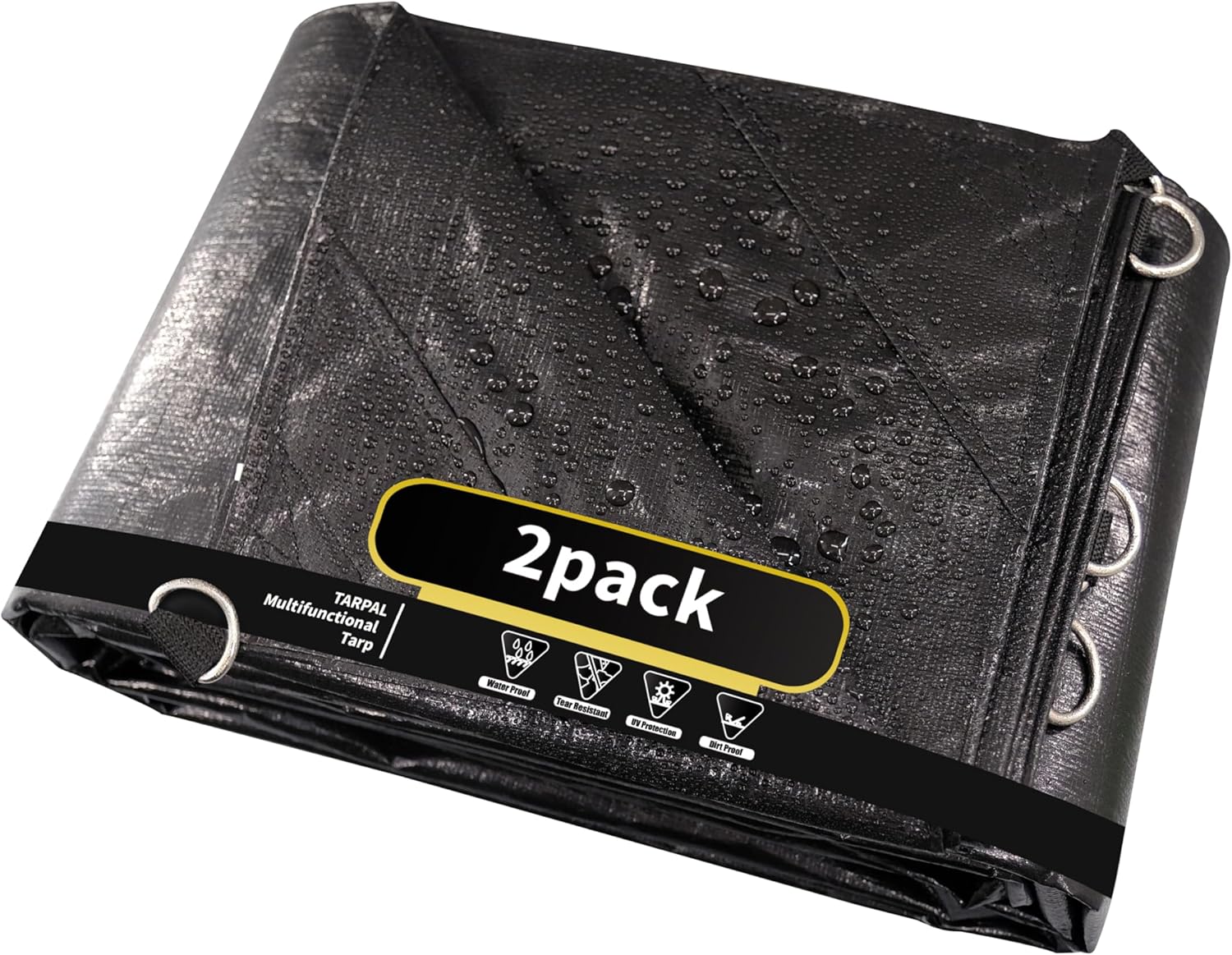 TARPAL Tarp 5x7 Heavy Duty Tarps (2Pack) 14mil DShaped Metal Ring