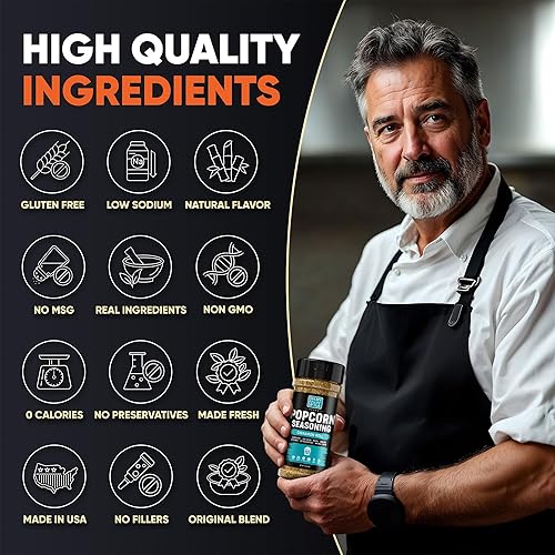 Vista 43 de Condimento para palomitas de maíz, mezcla de condimentos de rancho picante, sin gluten y bajo en sodio, condimentos con sabor a palomitas de maíz