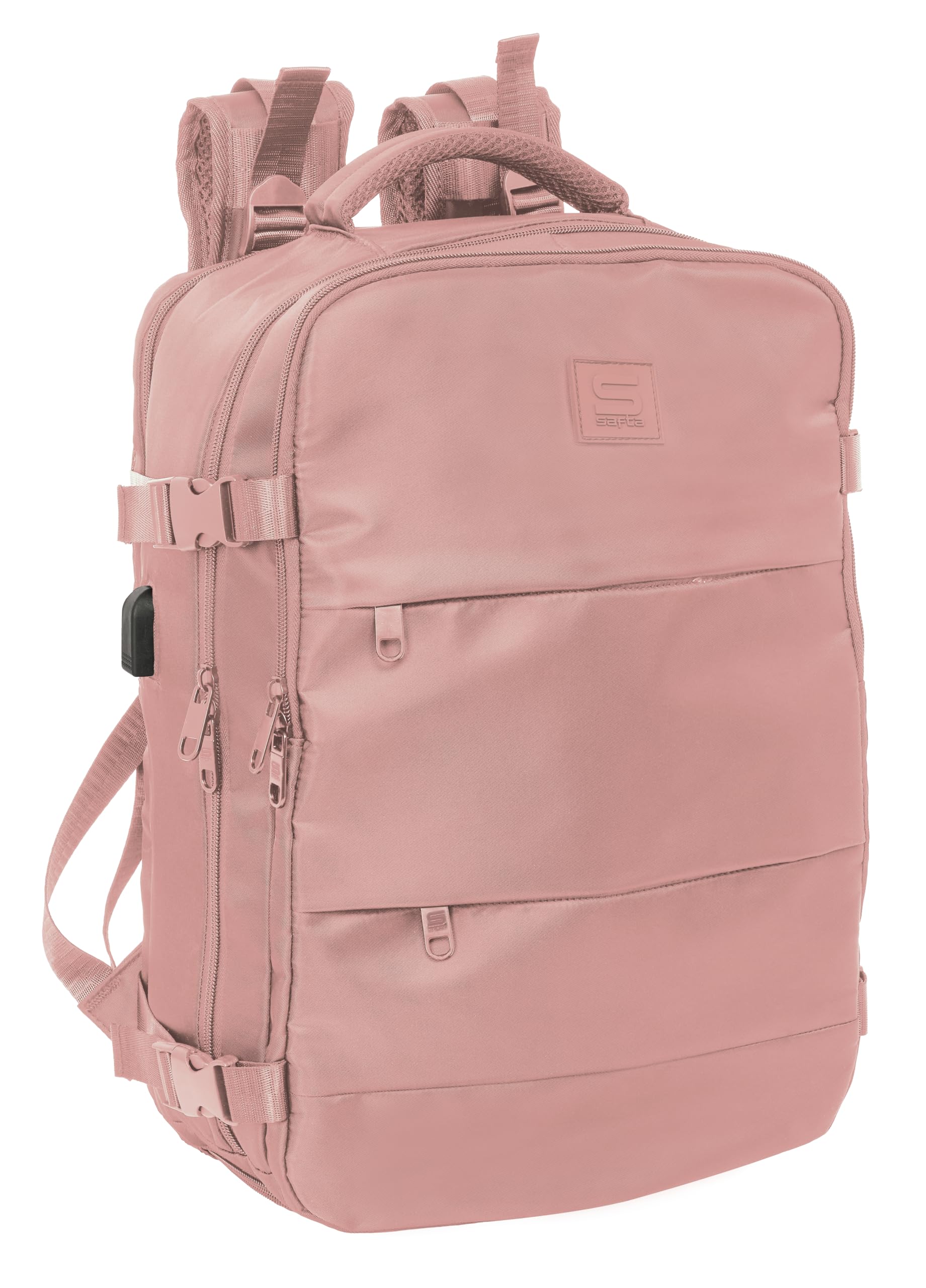 Zaino Da Viaggio Safta Cabina 44x29x19cm - Per Laptop 15.6'', Nero, Con Porta USB