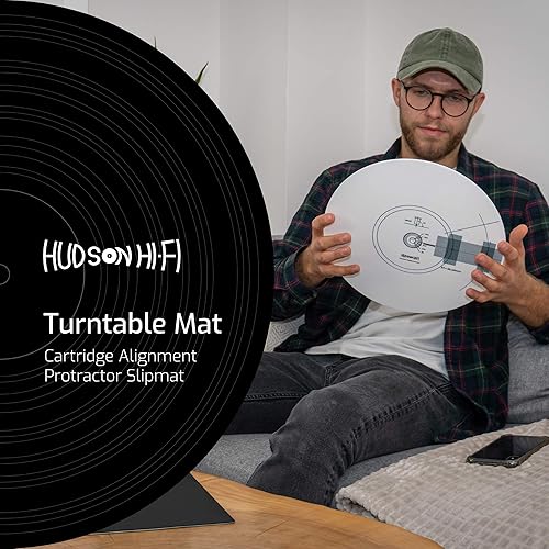 Miniatura 2 de Hudson Hi-Fi Alfombrilla transportadora de alineación de cartucho giratorio (impresión de un solo lado, no incluye estroboscópico)