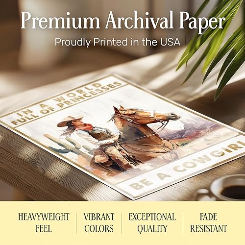 Miniatura 4 de Arte de pared de vaquera occidental de 11 x 14 pulgadas, póster con cita inspiradora, decoración de caballo para dormitorio de niñas, decoración