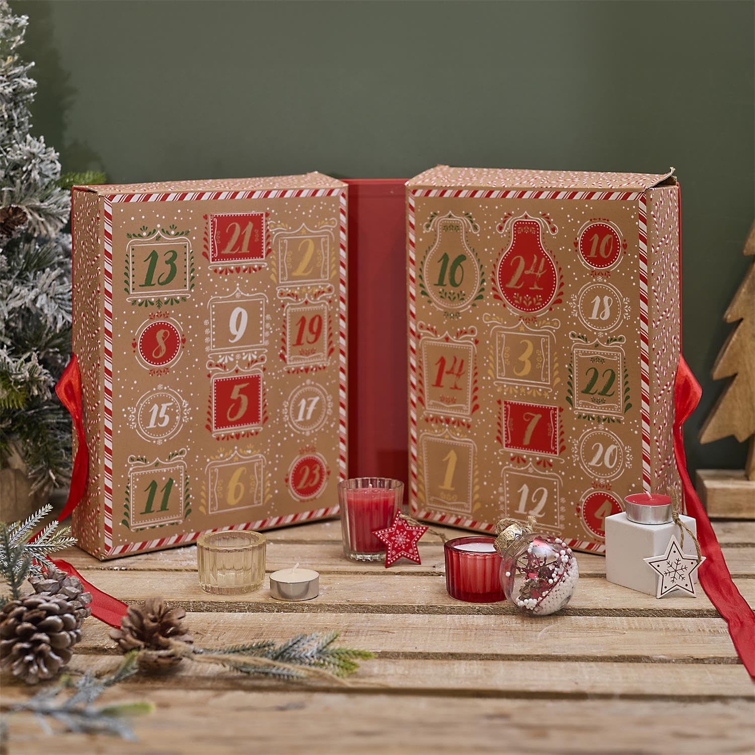Calendario dell’Avvento con Candele Profumate – 24 Candele & Decorazioni Natalizie – Calendario dell’Avvento di Lusso per Donne – Idea Regalo di Natale – Idea Regalo di Natale