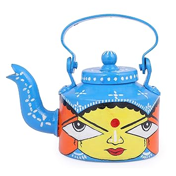 Indha Home Decor and Gift Purpose Aluminium Hand Painted Designer Tea/Coffee Kettle- Capacity 1 Litre