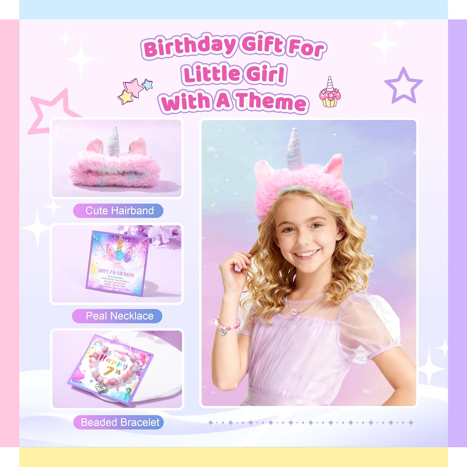 4-9 Year Old Girl Birthday Gifts, Unicorn Gifts for Girls Age 4-9, Gift Ideas for Girls Kids, Fun Toys Set Gift Basket for Girl, Birthday Decorations for Sister Daughter Granddaughter Niece Christmas - Image 5