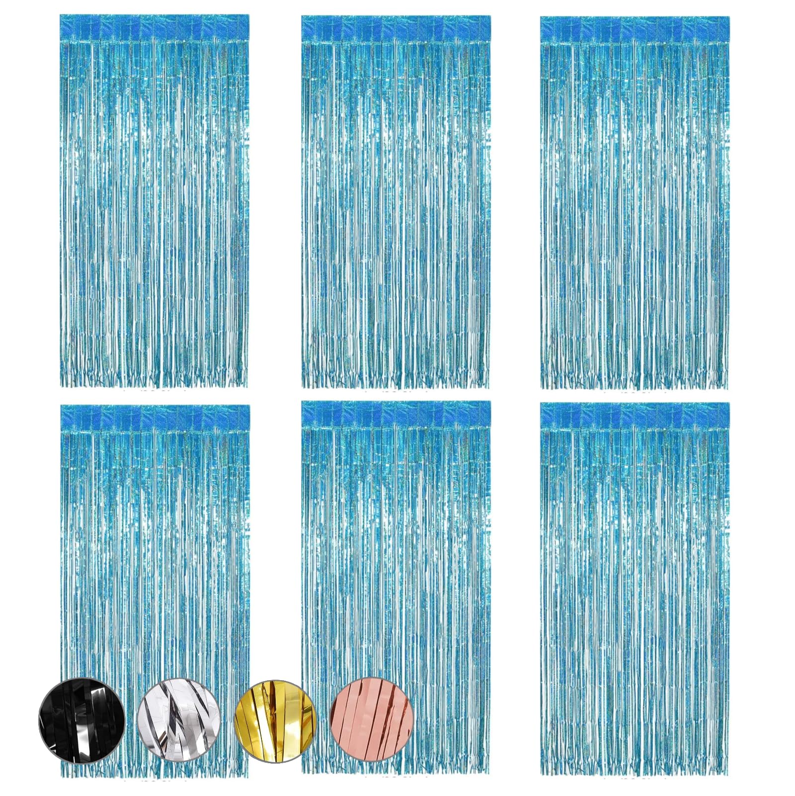 2 Rideaux à Franges Paillettes 1x2m - Décoration Brillante Pour Fête, Anniversaire, Mariage