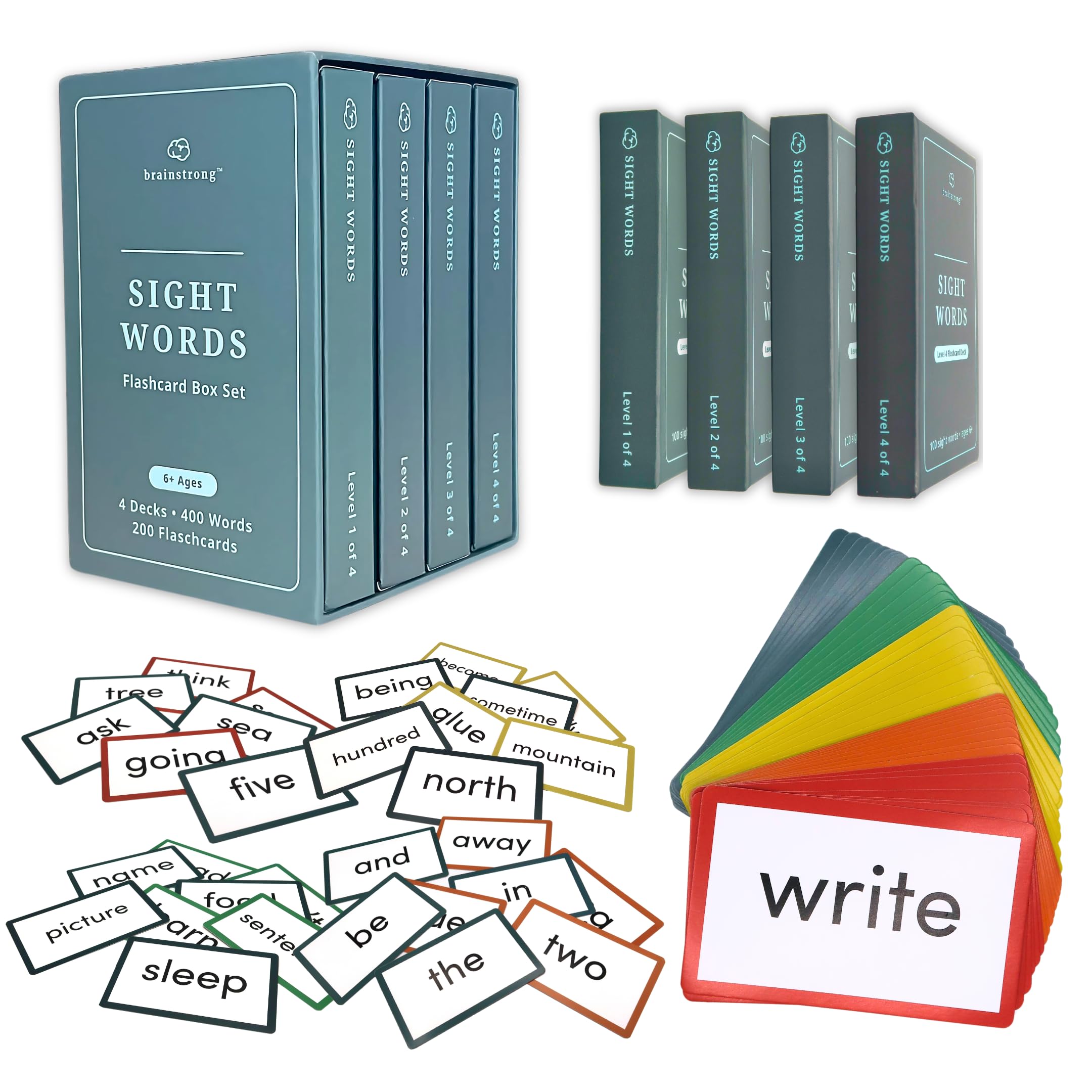Amazon.com: BRAINSTRONG 400 Essential Reading Sight Words | Ages 6