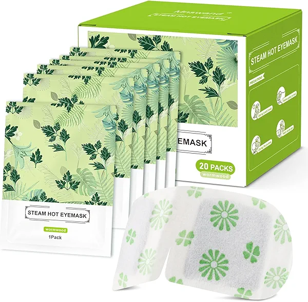 Mnswand 20 Packs Steam Eye Mask, Wormwood Steam Eye Masks Disposable, Self-Heating Relief Heated Eye Mask for Fatigue, Perfect for Home, Sleep, Spa & Travel