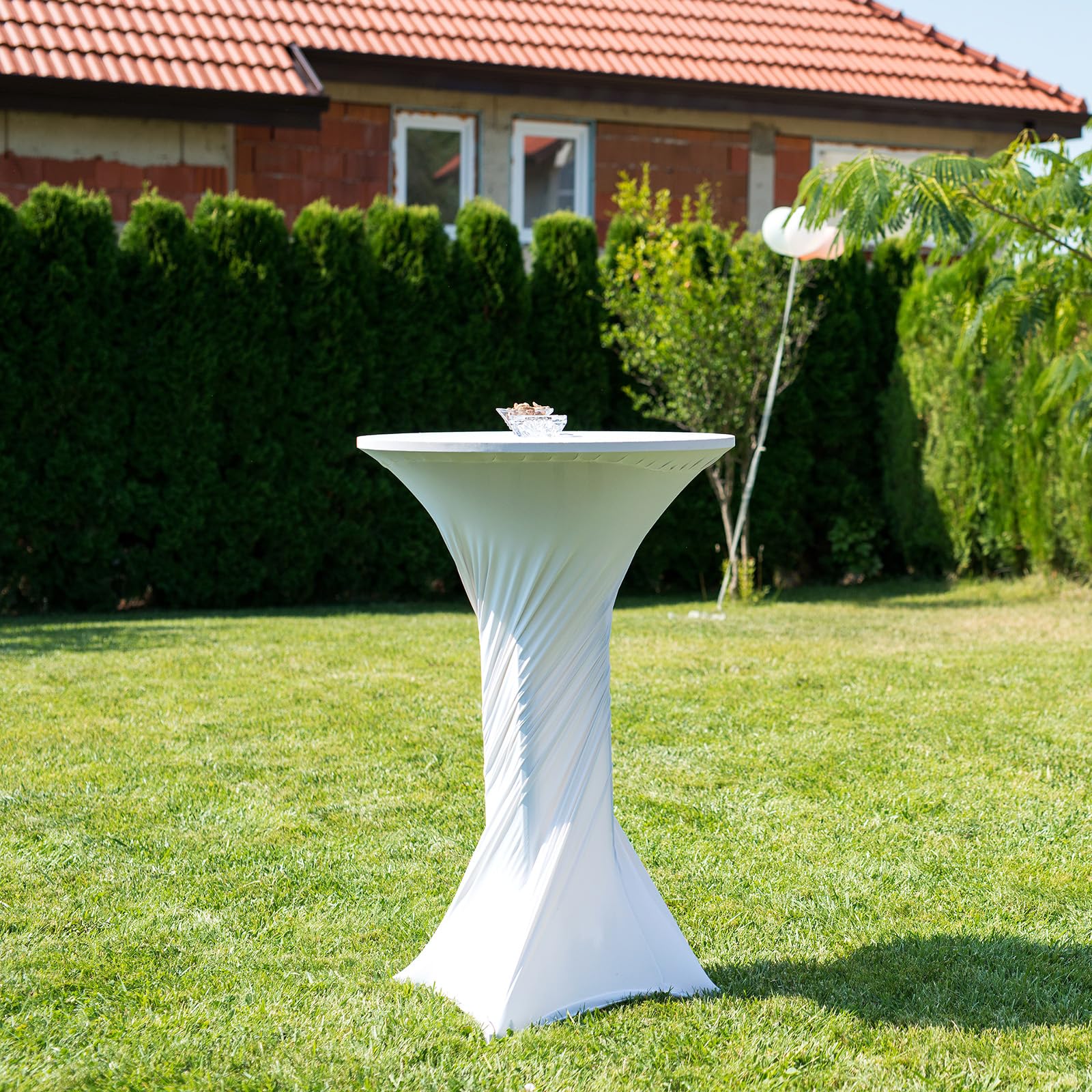Dopasowane elastyczne pokrowce na stół koktajlowy 61 x 100 cm wysokie obrusy na składane stoły Ele Par Decor odporne na zagniecenia