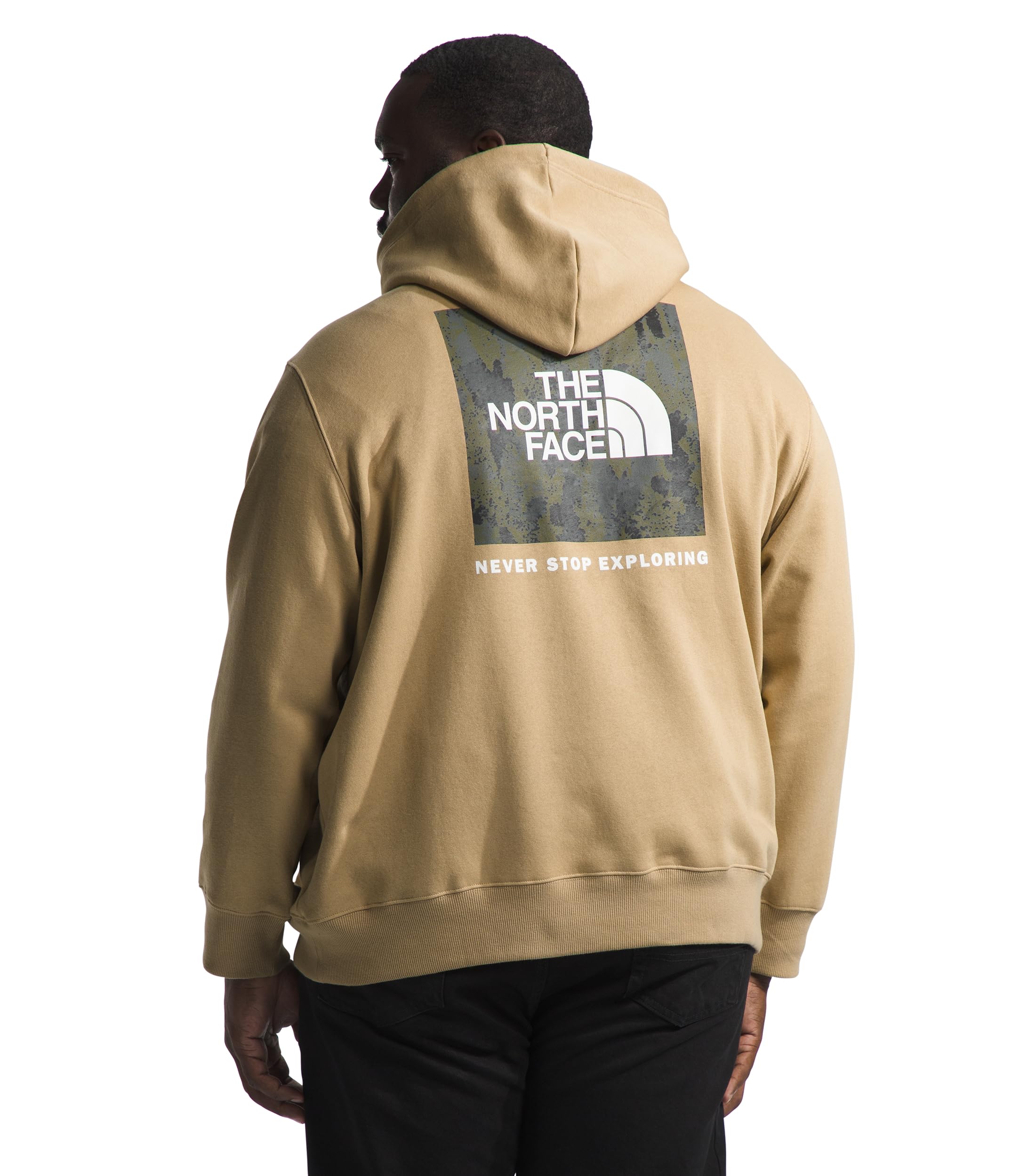 The North Face Mens Box NSE Pullover Hoodie, XXL, Khaki Stone