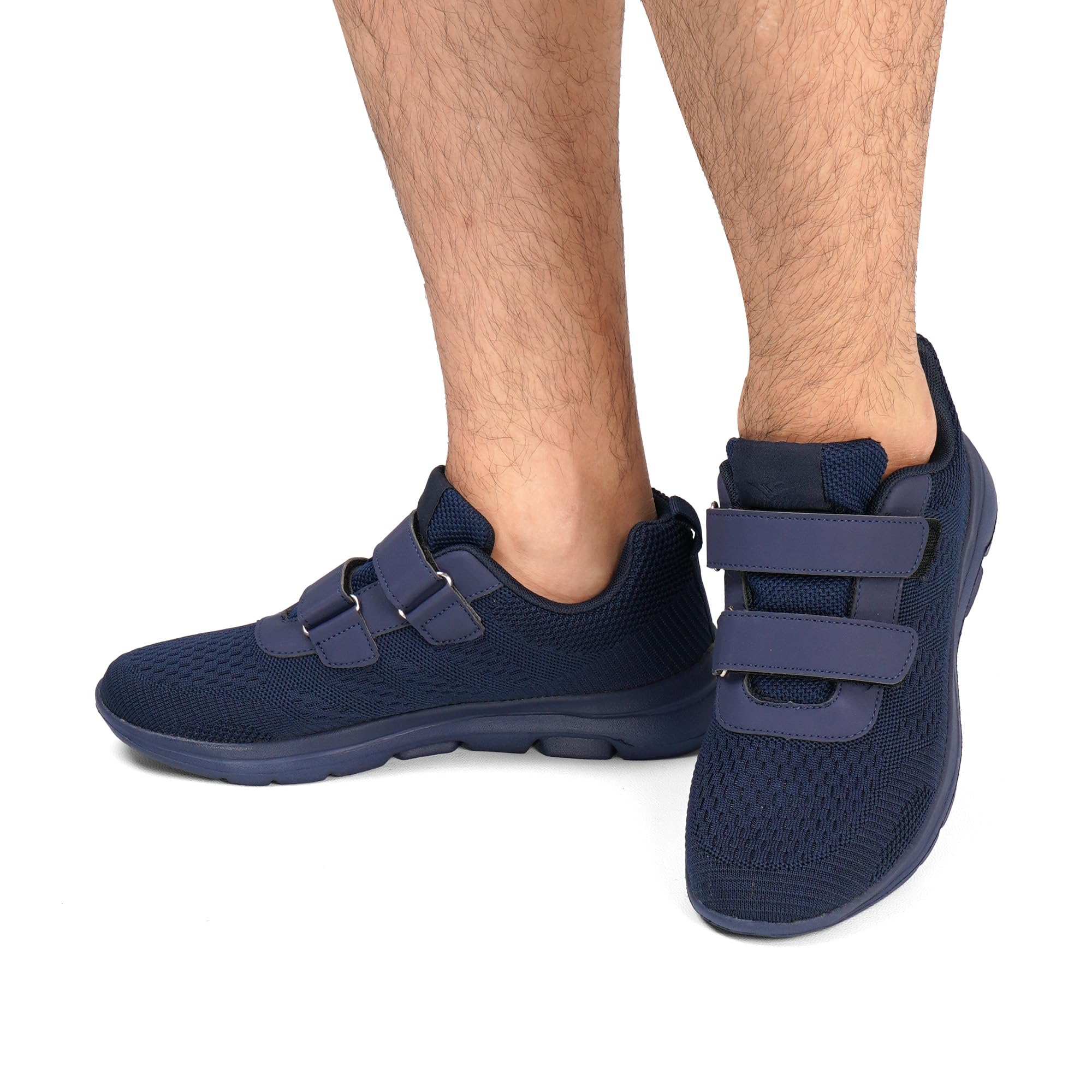 JOMIX Herren Laufschuhe mit Klettverschluss Sportschuhe Running Sneaker Turnschuhe Straßenlaufschuhe Atmungsaktiv Leichte rutschfeste Outdoor Fitness Gym Jogging Walking Freizeit