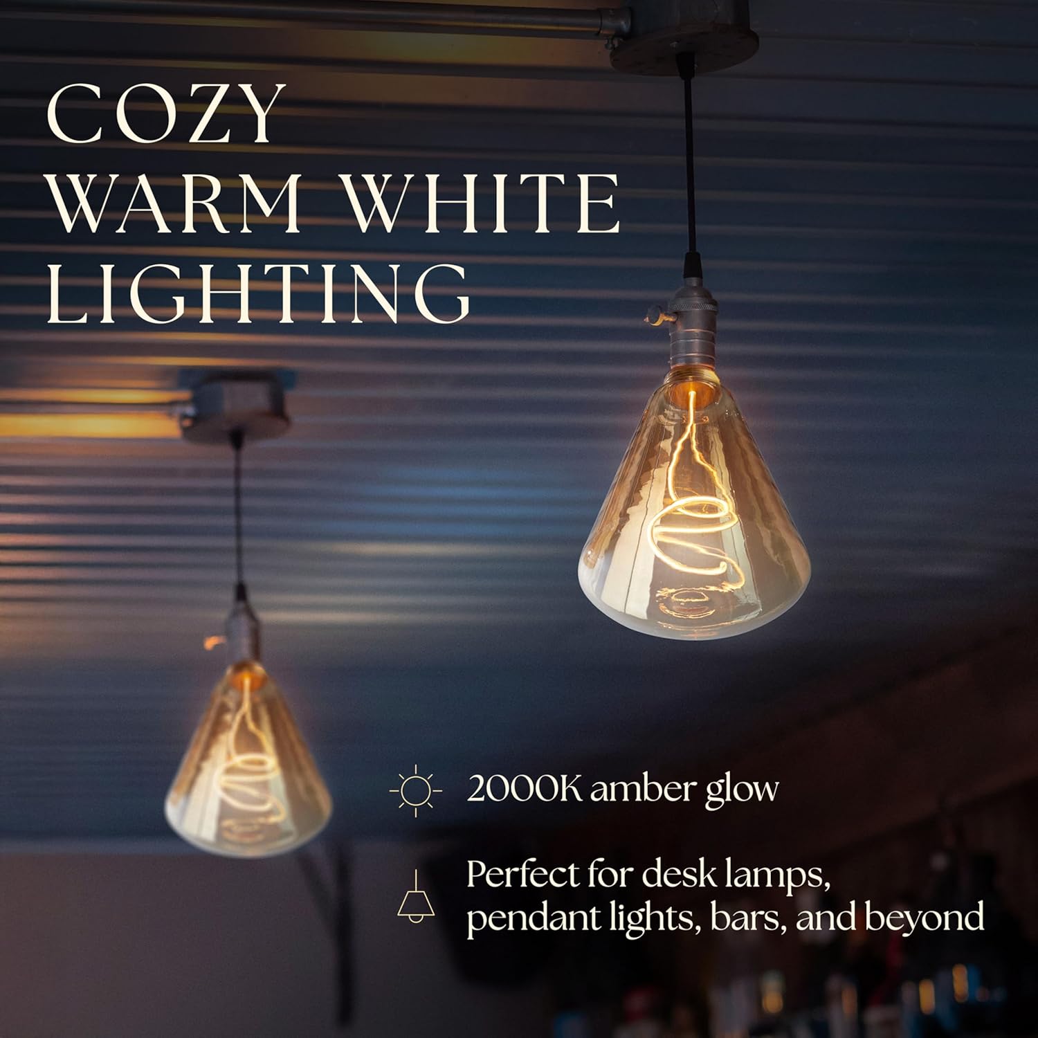 Next Glow Decorative Jumbo LED Filament Edison Light Bulb – 240 Lumen, 4.9W, Dimmable, 2000K Warm White, Medium E26 Base with Stunning Inner Pillar Corkscrew Design for Vintage Home Décor (Diamond)
