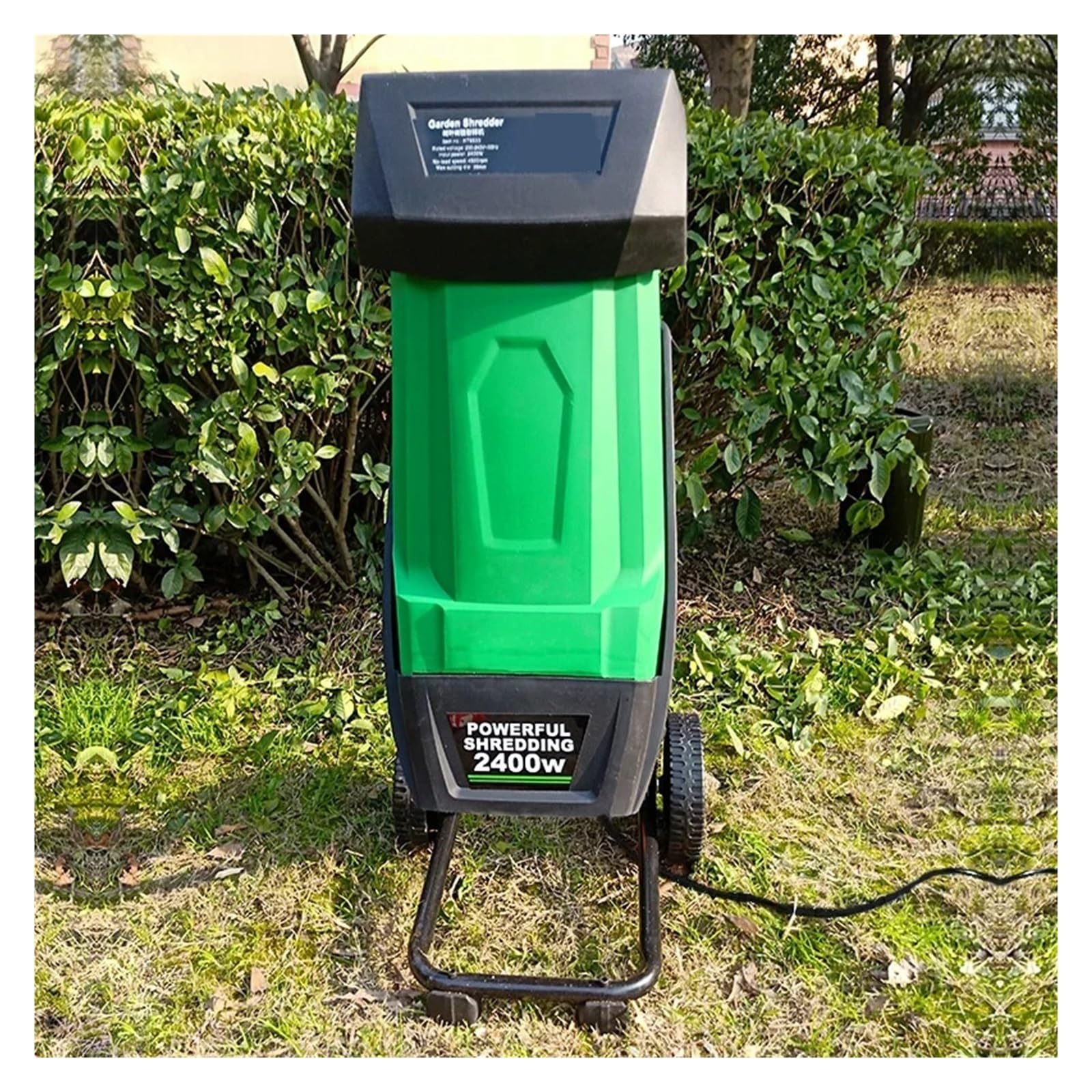 Trituradora De Jardín 2400W Y 50L, Ramas Hojas, Eléctrica, Herramientas , Madera, Puede Romper Funcionamiento Silencioso(2400Wshredder+10m Line)