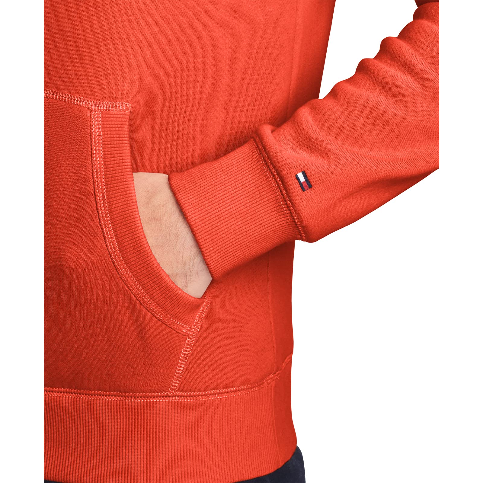 Tommy Hilfiger Mens Long Sleeve Fleece Logo Pullover Hoodie