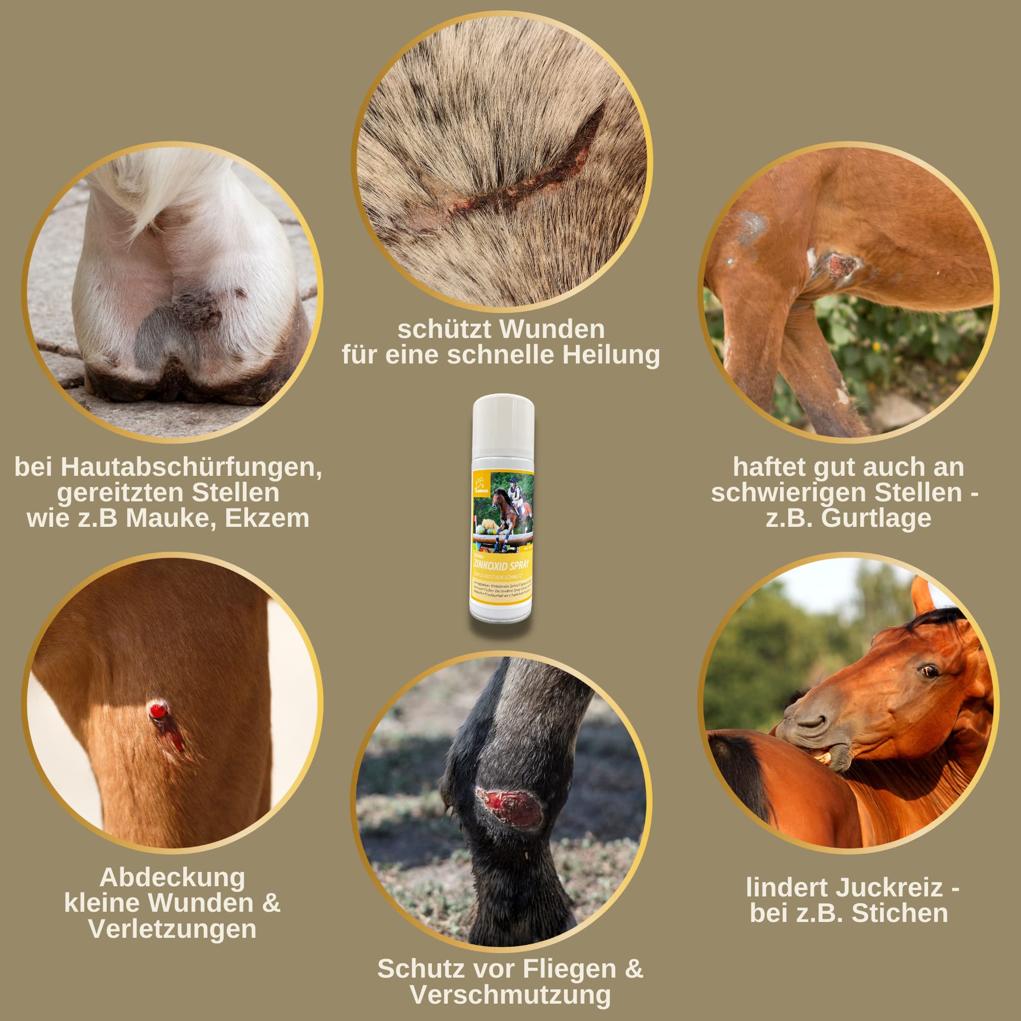 Zinc Spray Caballo I Pomada de Zinc Spray I Óxido de Zinc Spray para Protección de Heridas Perro Gato I Kit de Primeros Auxilios Perro I Impermeable y Transpirable I Pomada Spray Vendaje 2*200ml