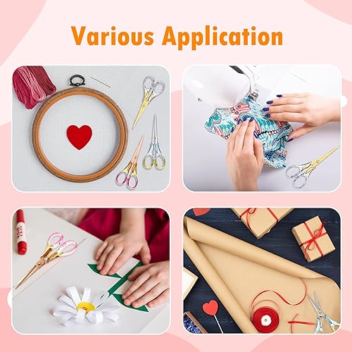 Miniatura 7 de 3 tijeras acrílicas de color degradado elegantes tijeras doradas para manualidades con asa tijeras de acero inoxidable para oficina tijeras de