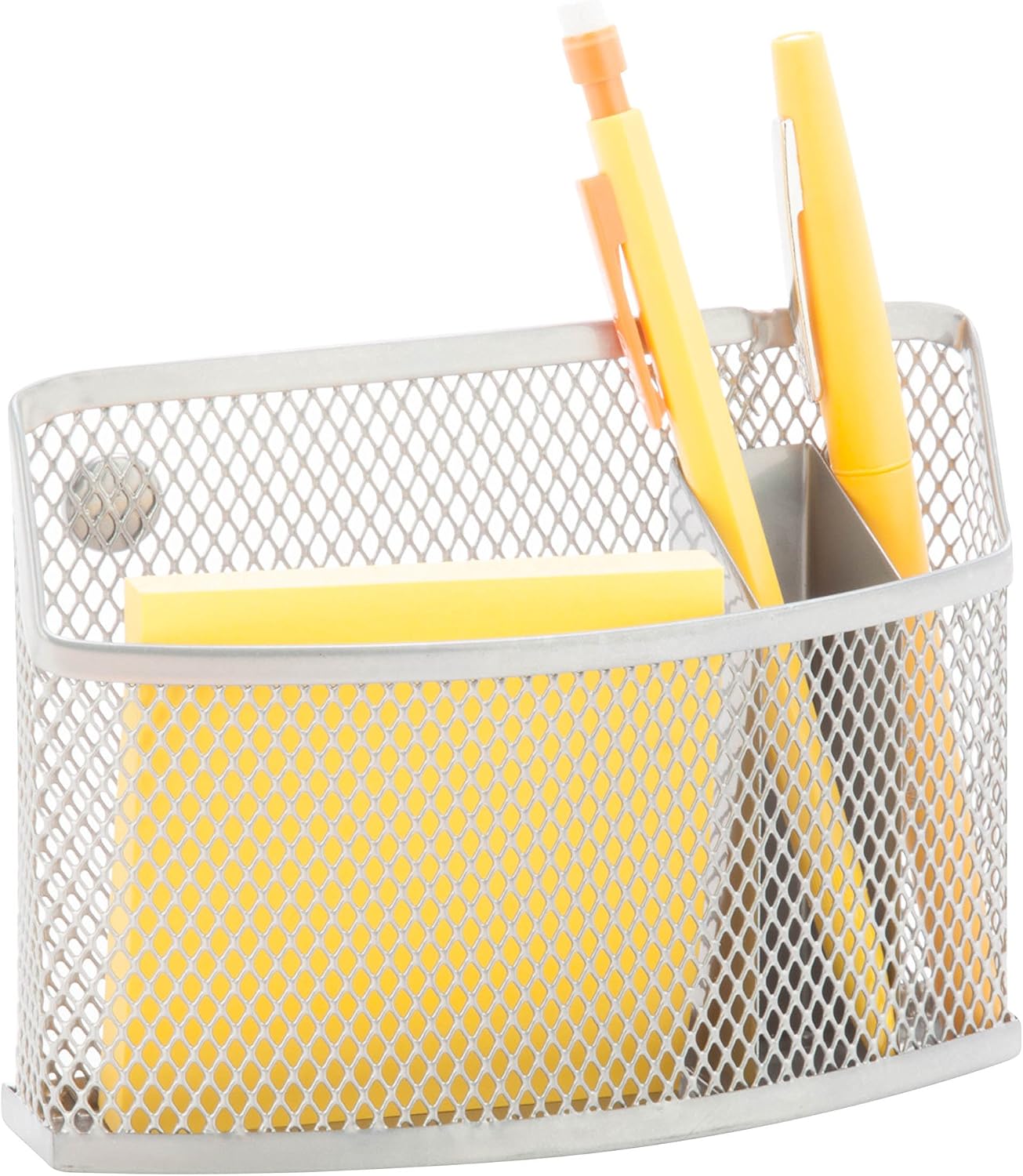 Honey-Can-Do BTS-06600 Accessory Magnetic Organizer Bin with Handles, Silver, 5.51" x 1.46" x 3.94"
