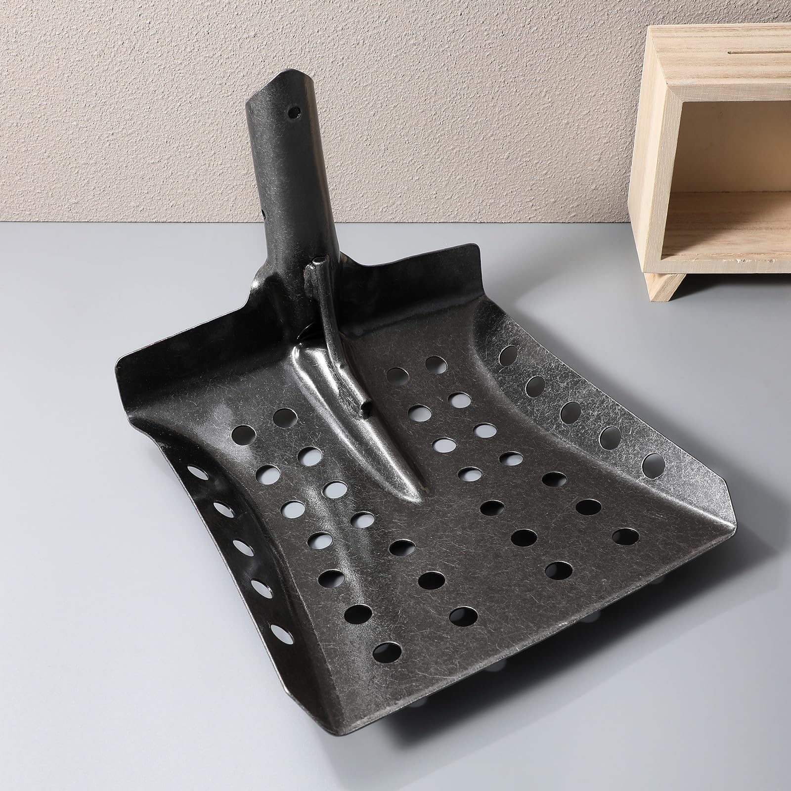 MAGICLULU Pala de Metal para Tamizar Desagües Agujeros, Herramienta Multifuncional para Limpieza de Pozos y Zanjas, Mango Ergonómico, Adecuado para Jardín y Mantenimiento de Césped
