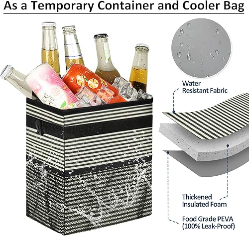 Miniatura 4 de ELONGRIVER Cubo de basura para el asiento trasero del automóvil, a prueba de fugas, bonita bolsa de basura para colgar del automóvil, bote de basura