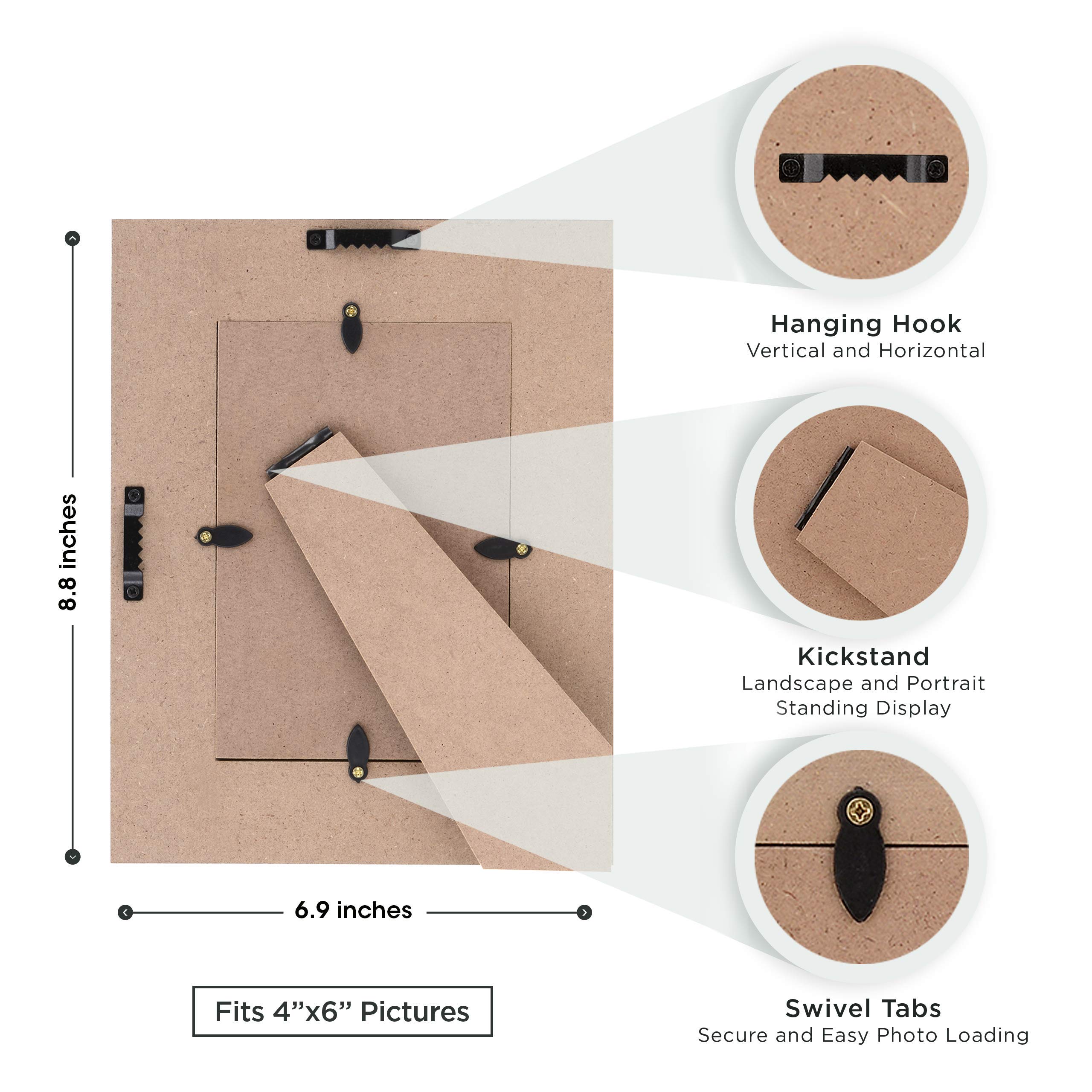Rustic 4x6 Picture Frames 4x6 Frame Set of 2, White & Teal, Farmhouse