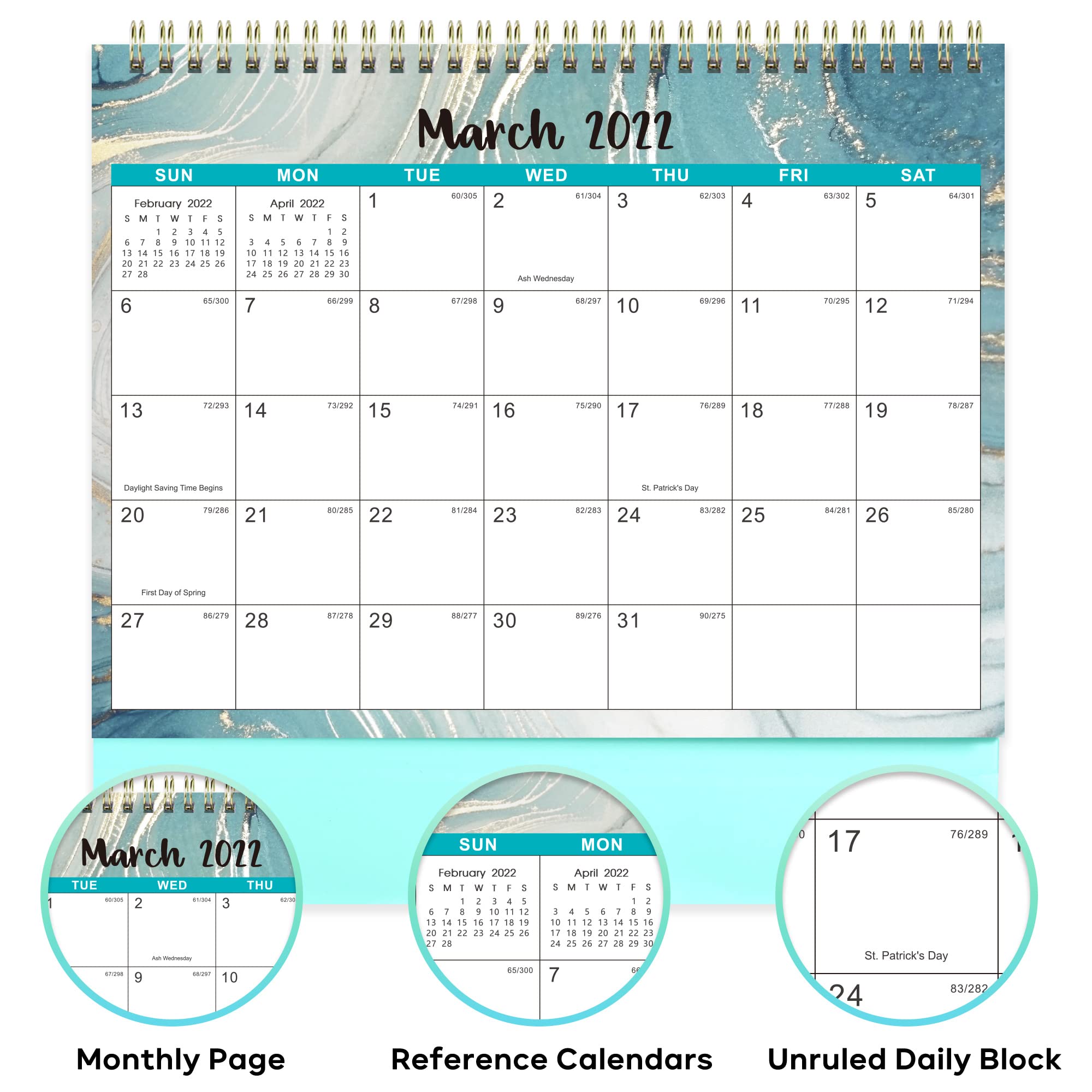 2022 Desk Calendar Standing Flip 2022 Desktop Calendar with Thick