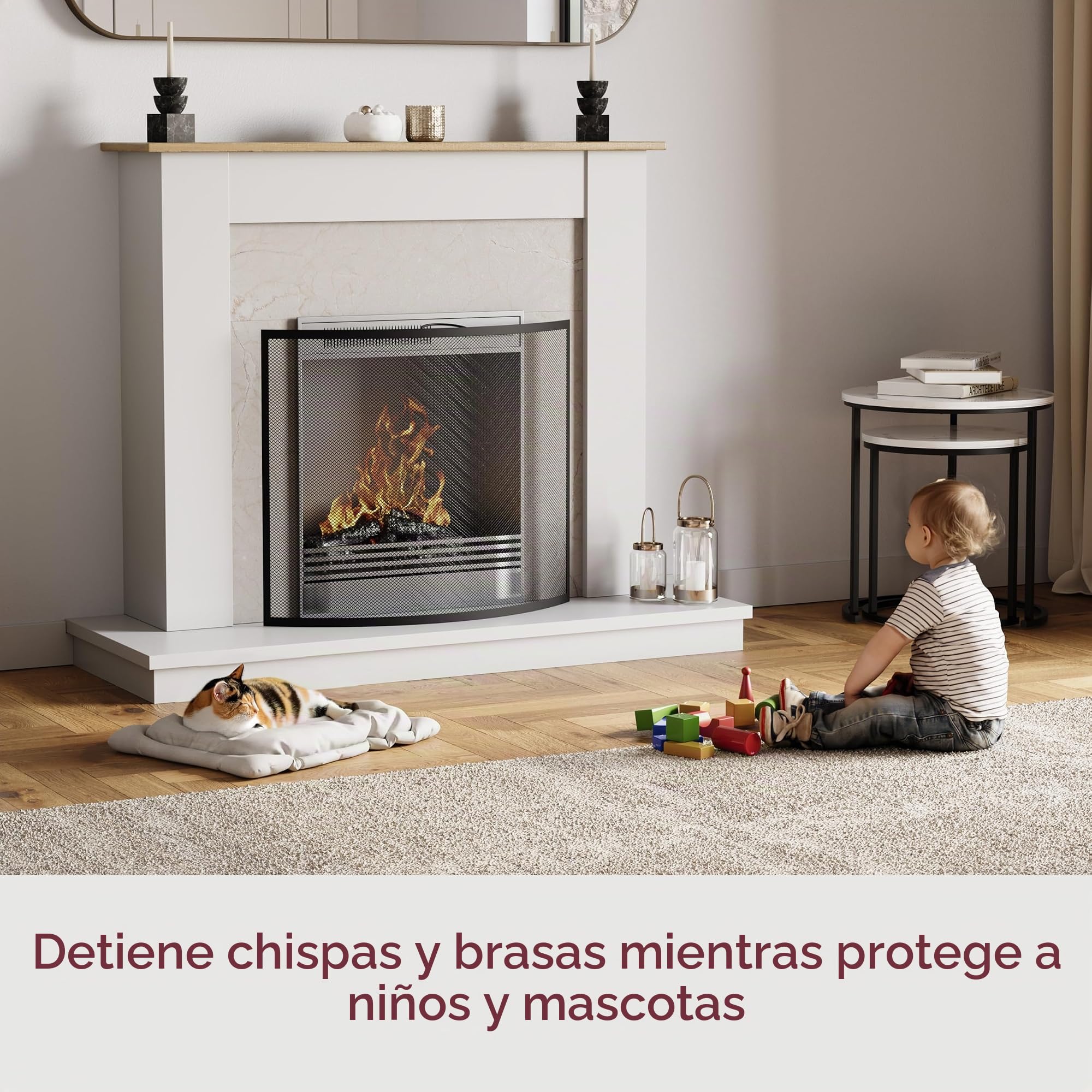 Fire Vida Buckton Spark Guard - Pantalla contra Incendios, Metal, Color Negro