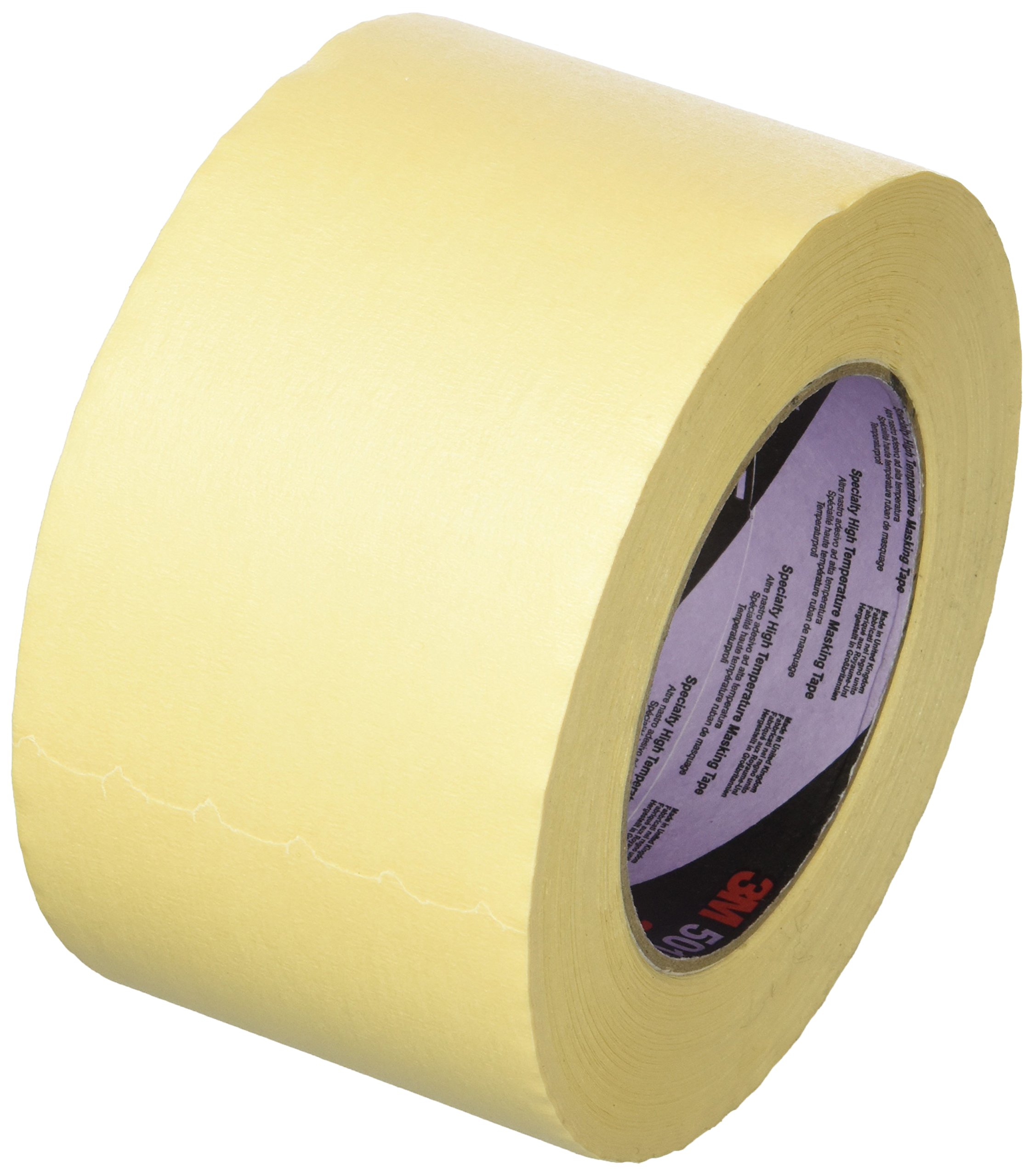 3M 501E Specialty High Temperature Industrial Masking Tape, 72 mm x 50 m, Beige, Pack of 12