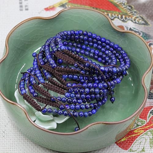 Miniatura 5 de Pulsera de borla de macramé trenzada ajustable con cuentas redondas de 0.157 pulgadas (0.157 in)