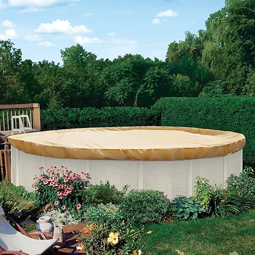 Miniatura 6 de TANG Cubiertas redondas de 22 pies para piscina de 18 pies para tanque redondo sobre el suelo, cubiertas de piscina de hojas de invierno, con