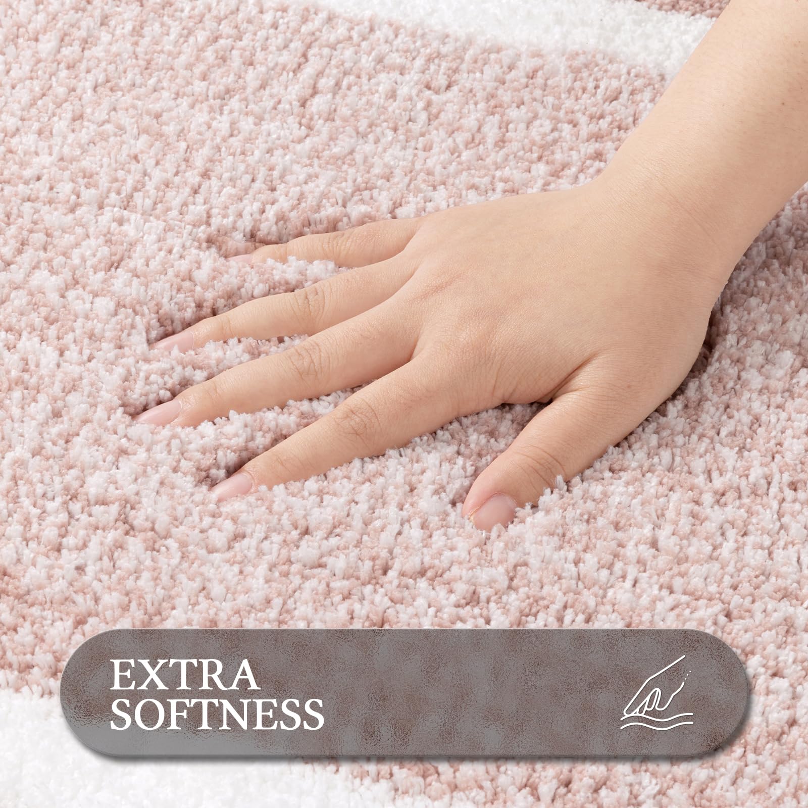 Pauwer - Juego de alfombras de baño, antideslizantes, absorbentes, para bañera y suelo, lavables a máquina, rosa polvoriento