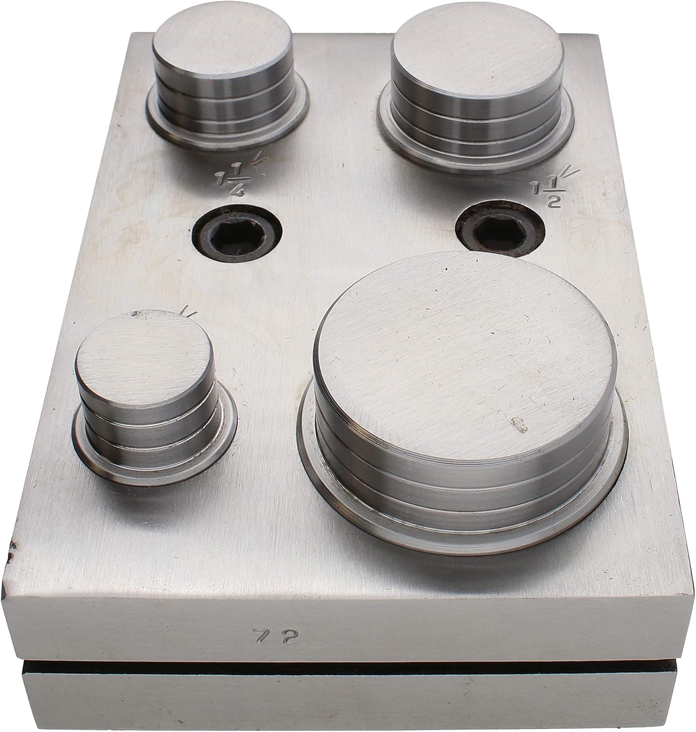 The Beadsmith Steel Circle Disc Cutter Set with 4 Punches and Die. Tool for Cutting Accurate Circles from: 1" to 2" Inches Using a Soft Metal Sheet up to 14 Gauge and Thinner