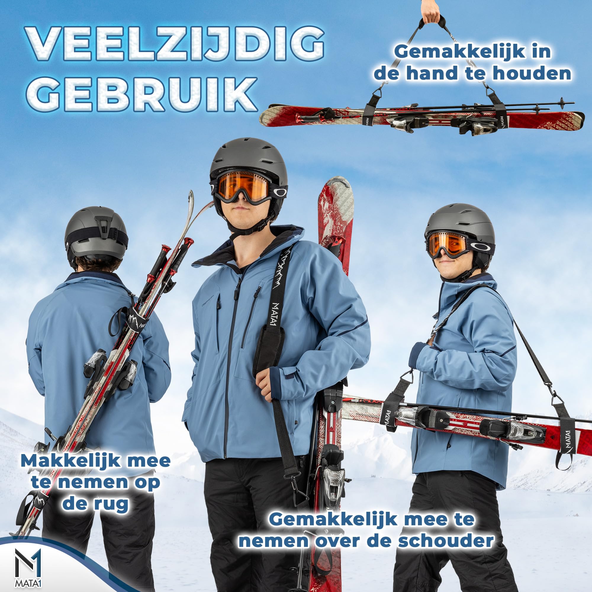 Skidragers op het dak voor 1, 2 of 4 paar ski's of twee snowboards