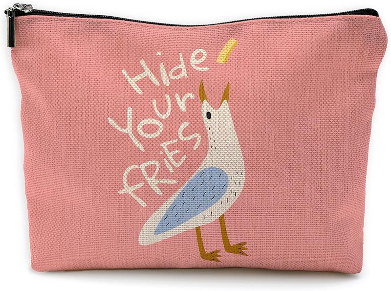Necessaire Yomisex com estampa de gaivota, modelo 712, 20,07 cm x 19,05 cm x 25,4 cm