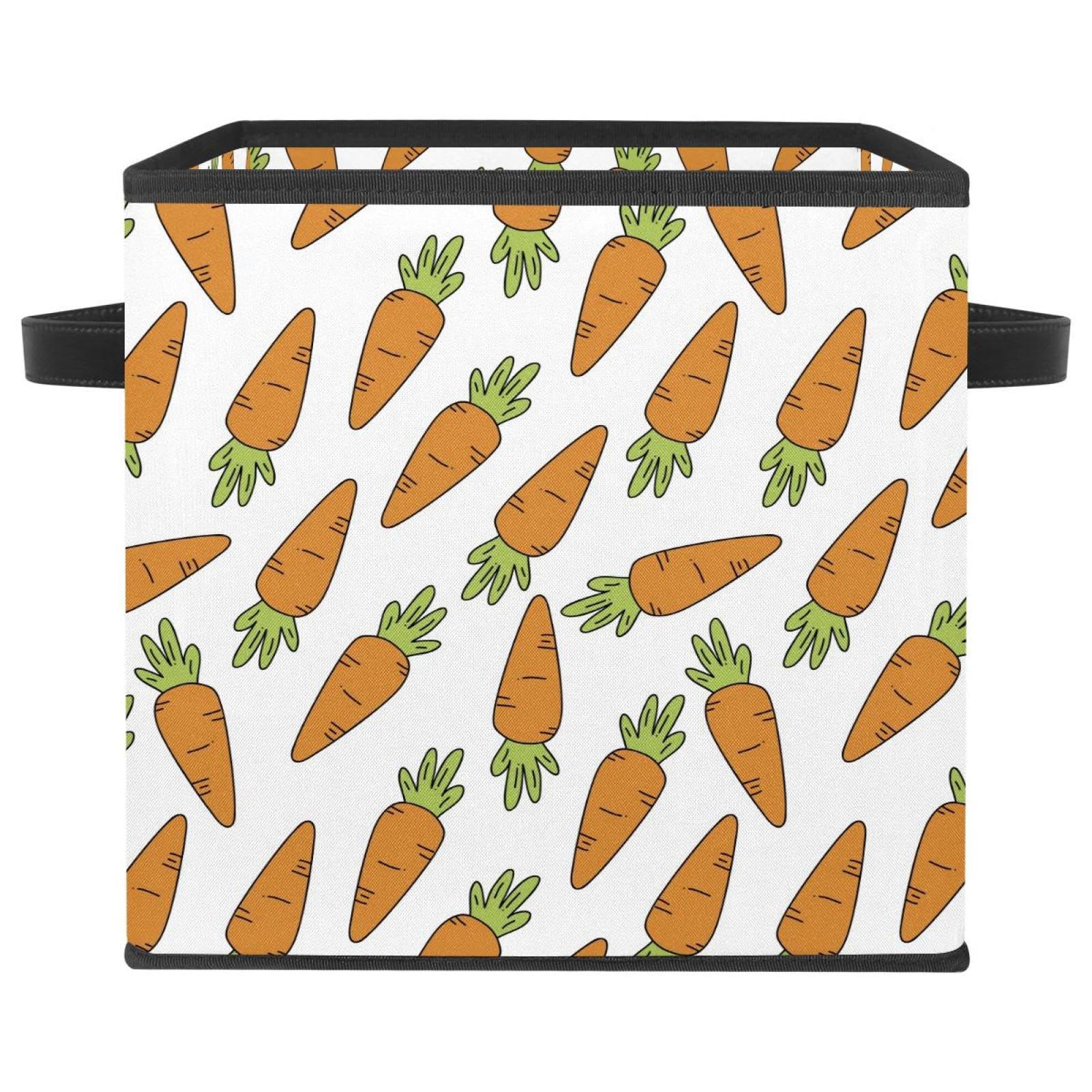 Boîte de rangement pliable en tissu avec poignées et motif cube ludique