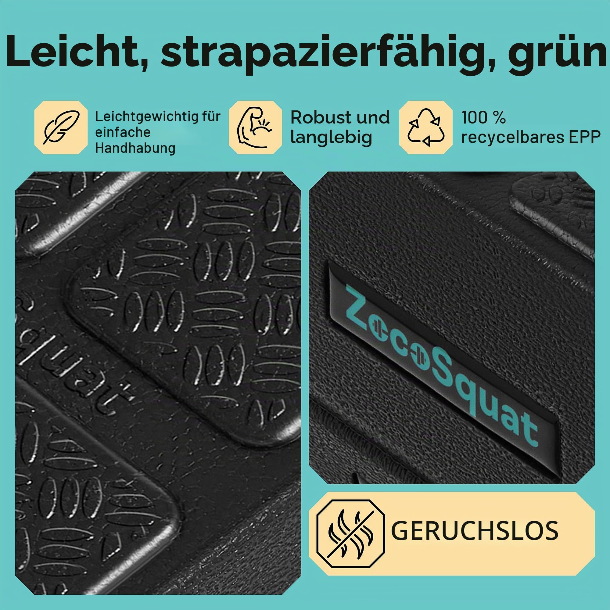 Squat Wedge – Kniebeugen-Keil-Block 235,9 kg Tragkraft – Schrägbrett für Wadendehnung – Wadendehner, schräges Brett – Yoga-Blöcke