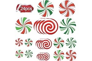 Enliven Your Festive Decor with 24PCS Peppermint Decals: A Seasonally Sweet Treat...