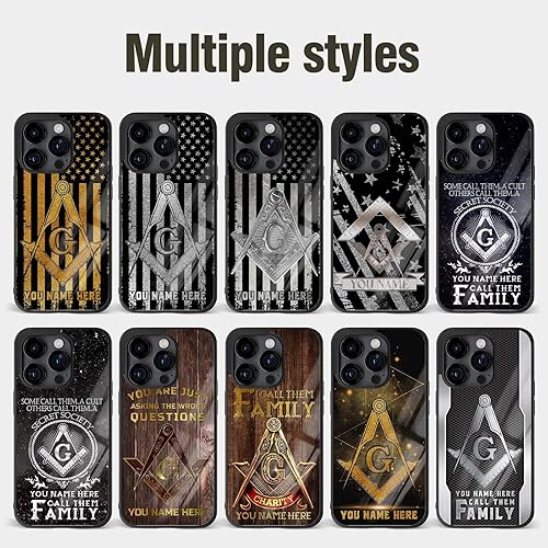 Miniatura 5 de Fundas personalizadas con nombre masónico regalo de mampostería para hombres iPhone 6 7 8 11 12 13 14 Pro Max Plus Mini Xr Xs SE Samsung S9 S10 S20