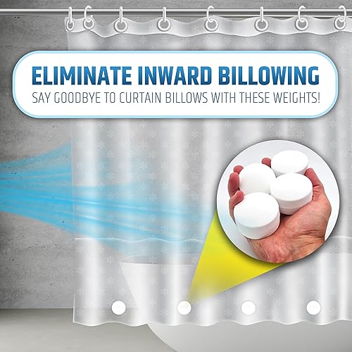 Miniatura 6 de Cortina de ducha magnética extra pesada y extra pesada para una experiencia de baño sin salpicaduras, envuelta en silicona de 360, nunca se oxida,