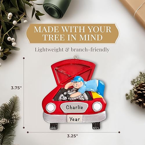 Miniatura 3 de Adorno de mecánico personalizado 2025 | Personalización gratuita las 24 horas | Adornos de Navidad de automóvil grabados con láser para árbol |